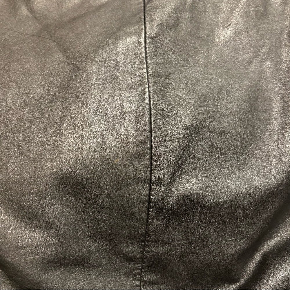 Vintage Laurice Black Leather Midi Side Slit Lined Skirt - Picture 10 of 10